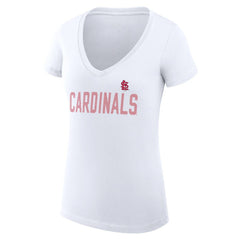MLB St. Louis Cardinals G-III 4Her by Carl Banks Women's Super-Slim Fit Lightweight Dot Print V-Neck T-Shirt