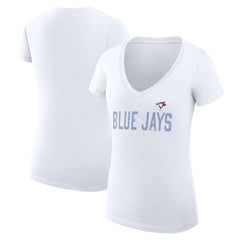 MLB Toronto Blue Jays G-III 4Her by Carl Banks Women's Super-Slim Fit Lightweight Dot Print V-Neck T-Shirt