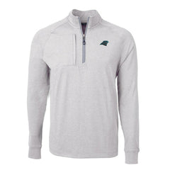 Cutter & Buck Big & Tall Adapt Eco Knit Quarter-Zip Pullover Top - Carolina Panthers