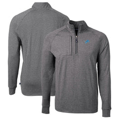 Cutter & Buck Big & Tall Adapt Eco Knit Quarter-Zip Pullover Top - Detroit Lions