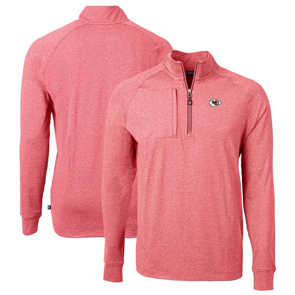 Cutter & Buck Big & Tall Adapt Eco Knit Quarter-Zip Pullover Top - Kansas City Chiefs
