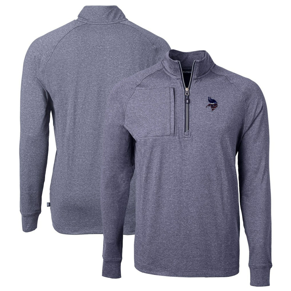 Cutter & Buck Big & Tall Adapt Eco Knit Quarter-Zip Pullover Top - Minnesota Vikings
