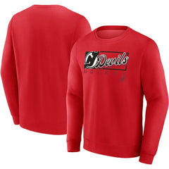 NHL Red New Jersey Devils Fanatics Focus Fleece Pullover Sweatshirt