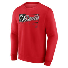 NHL Red New Jersey Devils Fanatics Focus Fleece Pullover Sweatshirt