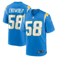 Tae Crowder Team Game Jersey - Los Angeles Chargers