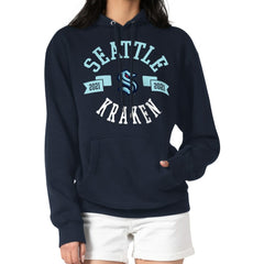 NHL Navy Seattle Kraken G-III 4Her by Carl Banks Women's City Graphic Fleece Pullover Hoodie