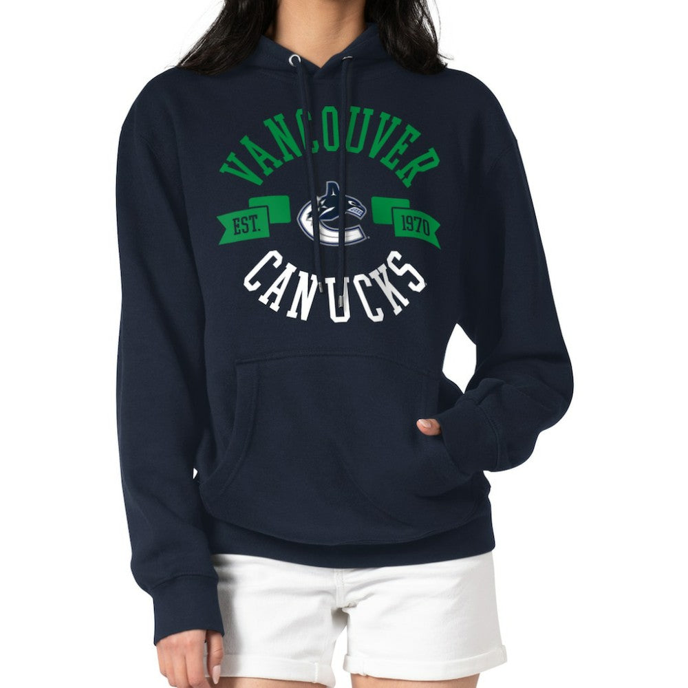 NHL Navy Vancouver Canucks G-III 4Her by Carl Banks Women's City Graphic Fleece Pullover Hoodie