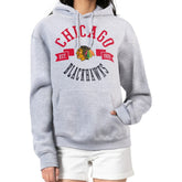 NHL Heather Gray Chicago Blackhawks G-III 4Her by Carl Banks Women's City Graphic Fleece Pullover Hoodie