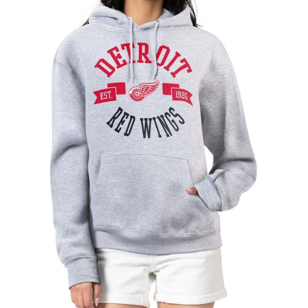 NHL Heather Gray Detroit Red Wings G-III 4Her by Carl Banks Women's City Graphic Fleece Pullover Hoodie