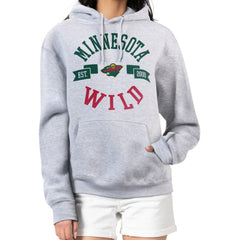 NHL Heather Gray Minnesota Wild G-III 4Her by Carl Banks Women's City Graphic Fleece Pullover Hoodie