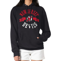 NHL Black New Jersey Devils G-III 4Her by Carl Banks Women's City Graphic Fleece Pullover Hoodie