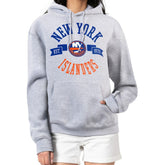 NHL Heather Gray New York Islanders G-III 4Her by Carl Banks Women's City Graphic Fleece Pullover Hoodie