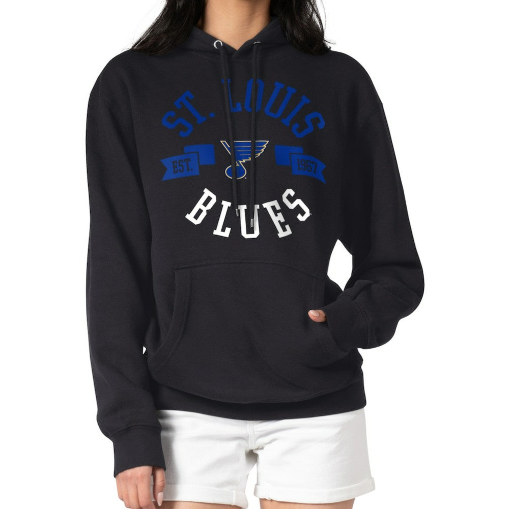 NHL Black St. Louis Blues G-III 4Her by Carl Banks Women's City Graphic Fleece Pullover Hoodie