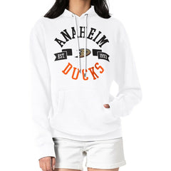NHL White Anaheim Ducks G-III 4Her by Carl Banks Women's City Graphic Fleece Pullover Hoodie