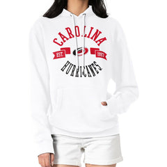 NHL White Carolina Hurricanes G-III 4Her by Carl Banks Women's City Graphic Fleece Pullover Hoodie