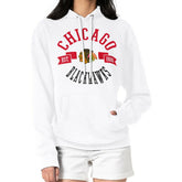 NHL White Chicago Blackhawks G-III 4Her by Carl Banks Women's City Graphic Fleece Pullover Hoodie
