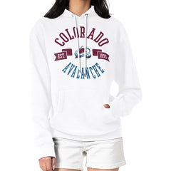 NHL White Colorado Avalanche G-III 4Her by Carl Banks Women's City Graphic Fleece Pullover Hoodie