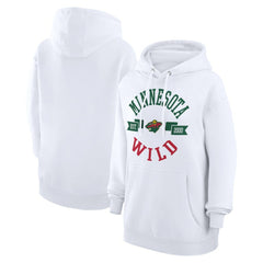 NHL White Minnesota Wild G-III 4Her by Carl Banks Women's City Graphic Fleece Pullover Hoodie