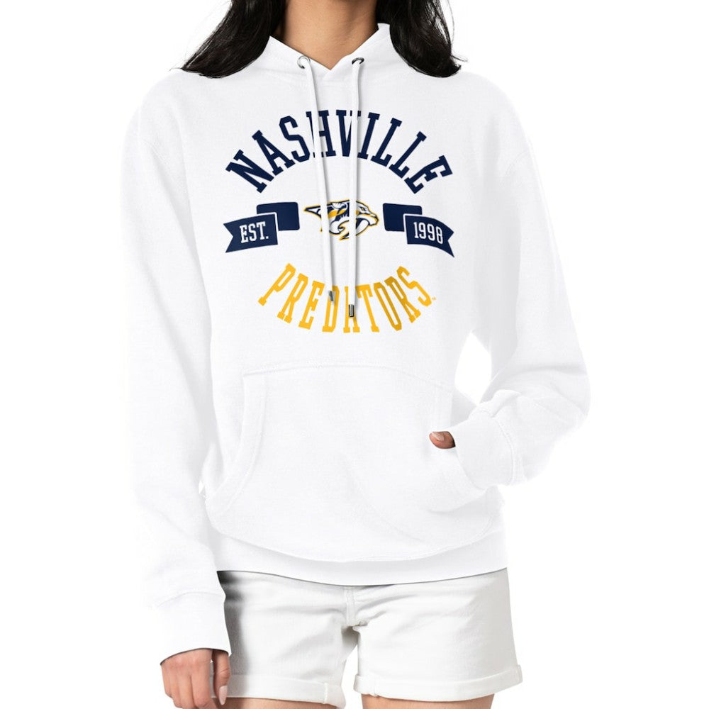 NHL White Nashville Predators G-III 4Her by Carl Banks Women's City Graphic Fleece Pullover Hoodie
