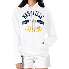 NHL White Nashville Predators G-III 4Her by Carl Banks Women's City Graphic Fleece Pullover Hoodie