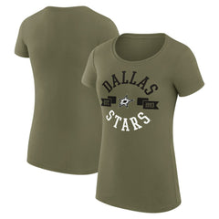 NHL Green Dallas Stars G-III 4Her by Carl Banks Women's Super-Slim Fit Lightweight City Graphic Sport Crewneck T-Shirt