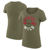 NHL Green Minnesota Wild G-III 4Her by Carl Banks Women's Super-Slim Fit Lightweight City Graphic Sport Crewneck T-Shirt