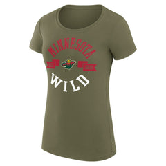 NHL Green Minnesota Wild G-III 4Her by Carl Banks Women's Super-Slim Fit Lightweight City Graphic Sport Crewneck T-Shirt