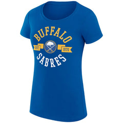 NHL Royal Buffalo Sabres G-III 4Her by Carl Banks Women's Super-Slim Fit Lightweight City Graphic Sport Crewneck T-Shirt