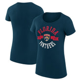 NHL Navy Florida Panthers G-III 4Her by Carl Banks Women's Super-Slim Fit Lightweight City Graphic Sport Crewneck T-Shirt