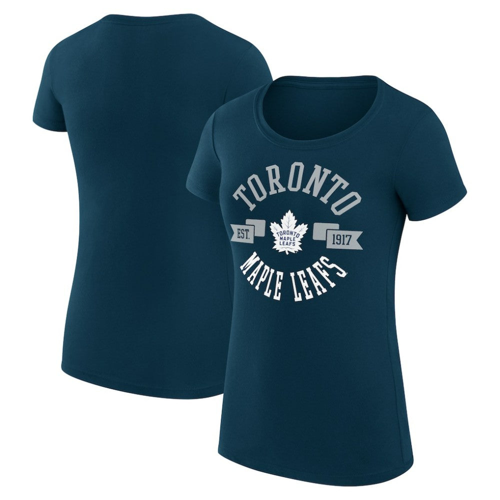 NHL Navy Toronto Maple Leafs G-III 4Her by Carl Banks Women's Super-Slim Fit Lightweight City Graphic Sport Crewneck T-Shirt