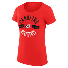 NHL Red Carolina Hurricanes G-III 4Her by Carl Banks Women's Super-Slim Fit Lightweight City Graphic Sport Crewneck T-Shirt