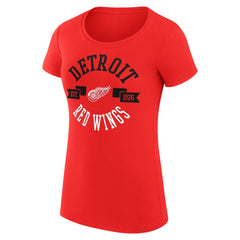 NHL Red Detroit Red Wings G-III 4Her by Carl Banks Women's Super-Slim Fit Lightweight City Graphic Sport Crewneck T-Shirt