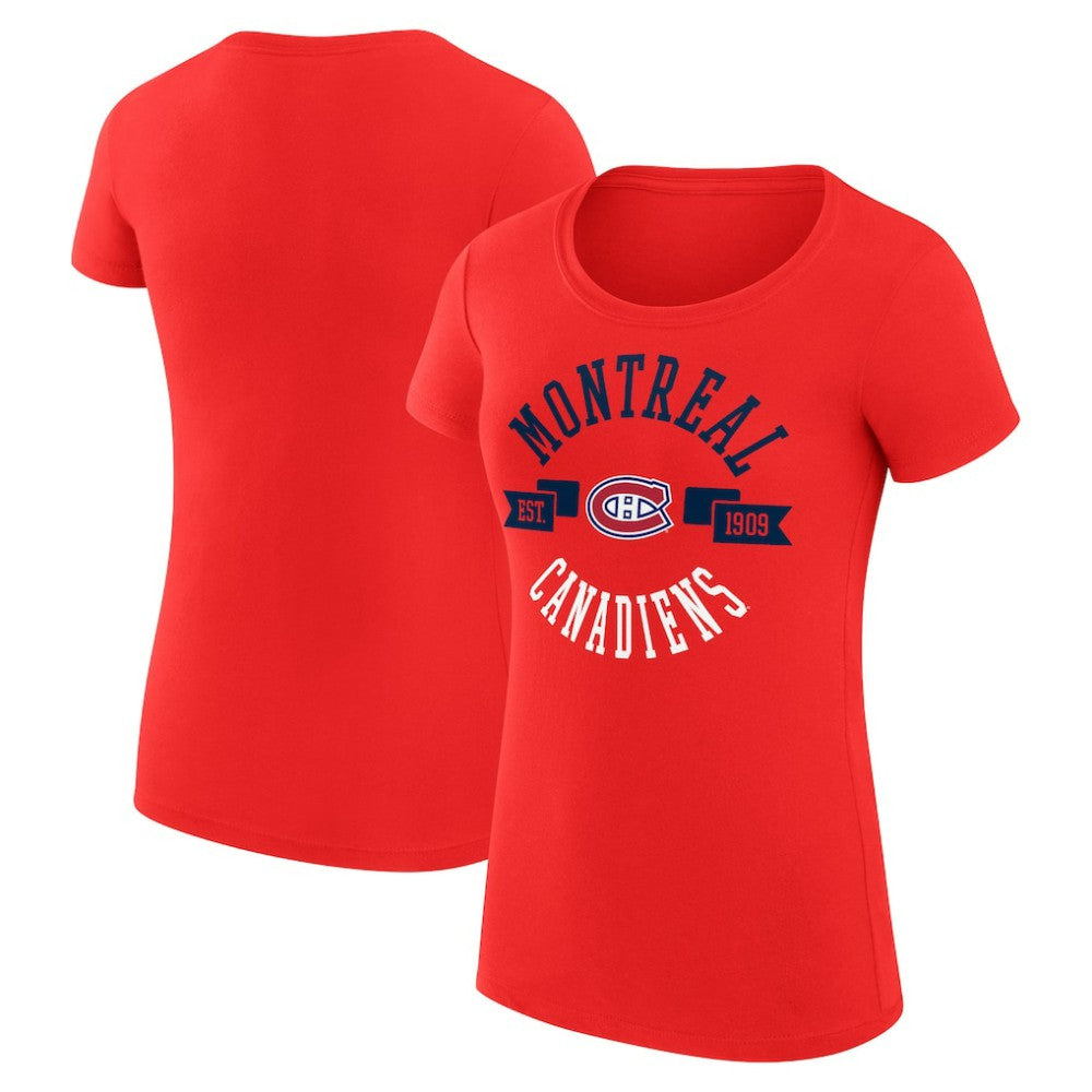 NHL Red Montreal Canadiens G-III 4Her by Carl Banks Women's Super-Slim Fit Lightweight City Graphic Sport Crewneck T-Shirt
