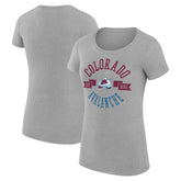 NHL Heather Gray Colorado Avalanche G-III 4Her by Carl Banks Women's Super-Slim Fit Lightweight City Graphic Sport Crewneck T-Shirt