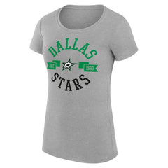 NHL Heather Gray Dallas Stars G-III 4Her by Carl Banks Women's Super-Slim Fit Lightweight City Graphic Sport Crewneck T-Shirt