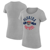 NHL Heather Gray Florida Panthers G-III 4Her by Carl Banks Women's Super-Slim Fit Lightweight City Graphic Sport Crewneck T-Shirt