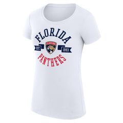 NHL White Florida Panthers G-III 4Her by Carl Banks Women's Super-Slim Fit Lightweight City Graphic Sport Crewneck T-Shirt