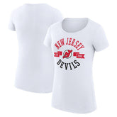 NHL White New Jersey Devils G-III 4Her by Carl Banks Women's Super-Slim Fit Lightweight City Graphic Sport Crewneck T-Shirt