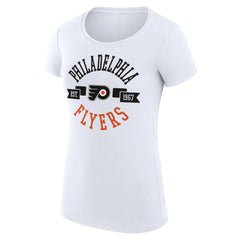 NHL White Philadelphia Flyers G-III 4Her by Carl Banks Women's Super-Slim Fit Lightweight City Graphic Sport Crewneck T-Shirt