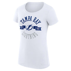 NHL White Tampa Bay Lightning G-III 4Her by Carl Banks Women's Super-Slim Fit Lightweight City Graphic Sport Crewneck T-Shirt