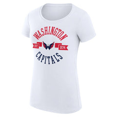 NHL White Washington Capitals G-III 4Her by Carl Banks Women's Super-Slim Fit Lightweight City Graphic Sport Crewneck T-Shirt