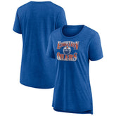 NHL Royal Edmonton Oilers Women's Crash the Net Tri-Blend T-Shirt