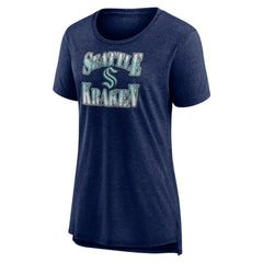NHL Deep Sea Blue Seattle Kraken Women's Crash the Net Tri-Blend T-Shirt