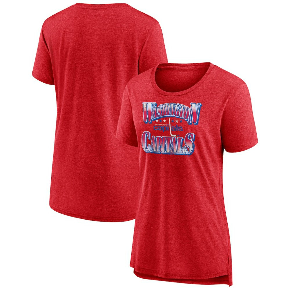NHL Red Washington Capitals Women's Crash the Net Tri-Blend T-Shirt