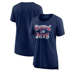 NHL Navy Winnipeg Jets Women's Crash the Net Tri-Blend T-Shirt