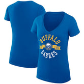 NHL Royal Buffalo Sabres G-III 4Her by Carl Banks Women's Super-Slim Fit Lightweight City Graphic V-Neck T-Shirt