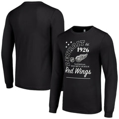 NHL Black Detroit Red Wings Starter Arch City Theme Graphic Long Sleeve T-Shirt