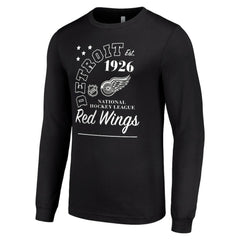 NHL Black Detroit Red Wings Starter Arch City Theme Graphic Long Sleeve T-Shirt