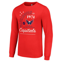 NHL Red Washington Capitals Starter Arch City Theme Graphic Long Sleeve T-Shirt