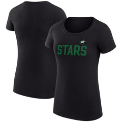 NHL Black Dallas Stars G-III 4Her by Carl Banks Women's Super-Slim Fit Lightweight Dot Print Team T-Shirt